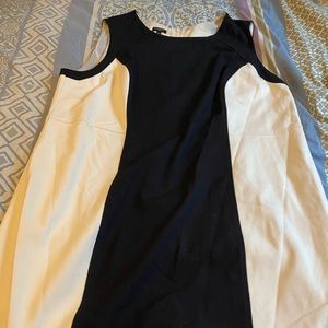 Talbots 20W cream and black dress
